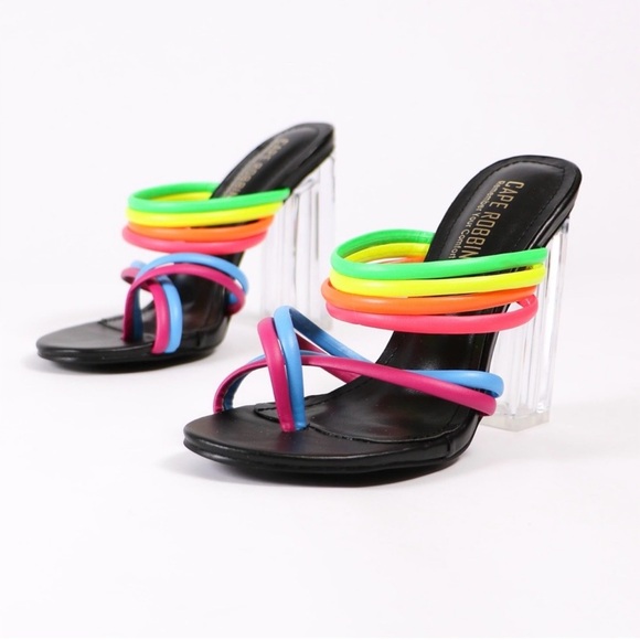 Cape Robbin Shoes - NWT Rainbow & Clear Heels